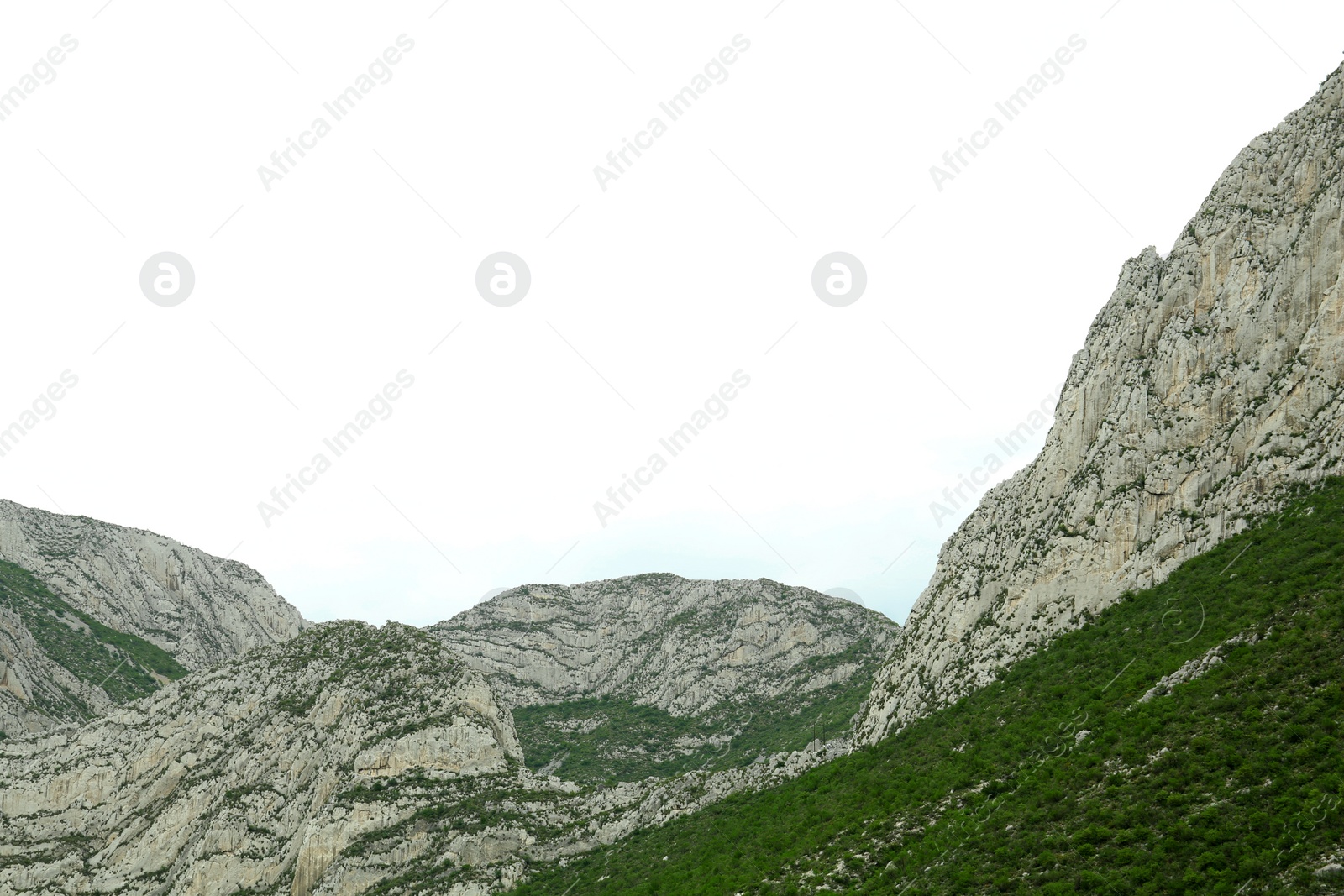 Photo of Picturesque landscape with high mountains under beautiful sky