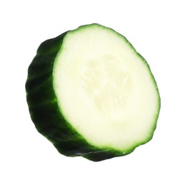 Slice of fresh cucumber isolated on white