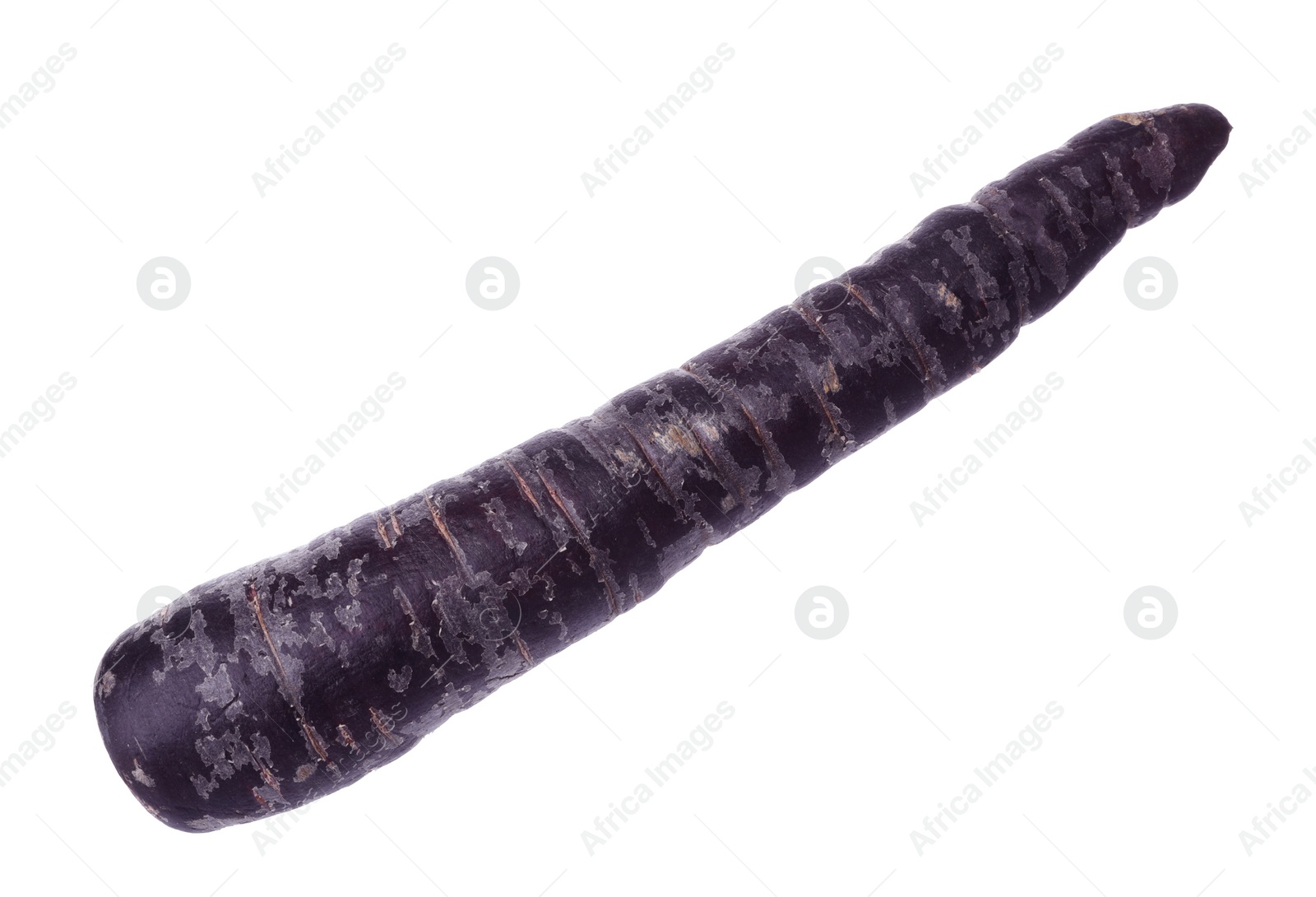 Photo of Fresh raw black carrot isolated on white