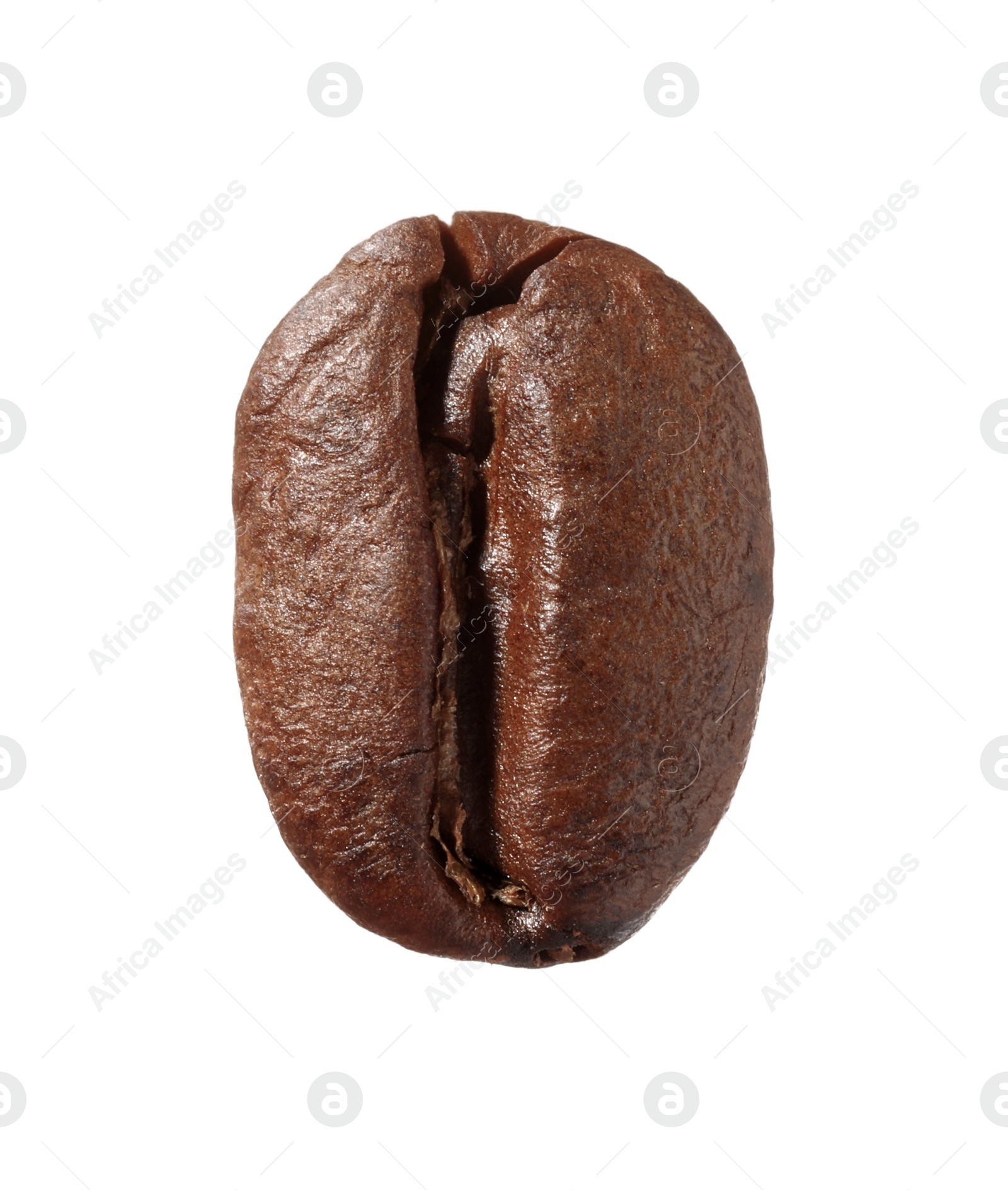 Photo of One aromatic coffee bean isolated on white