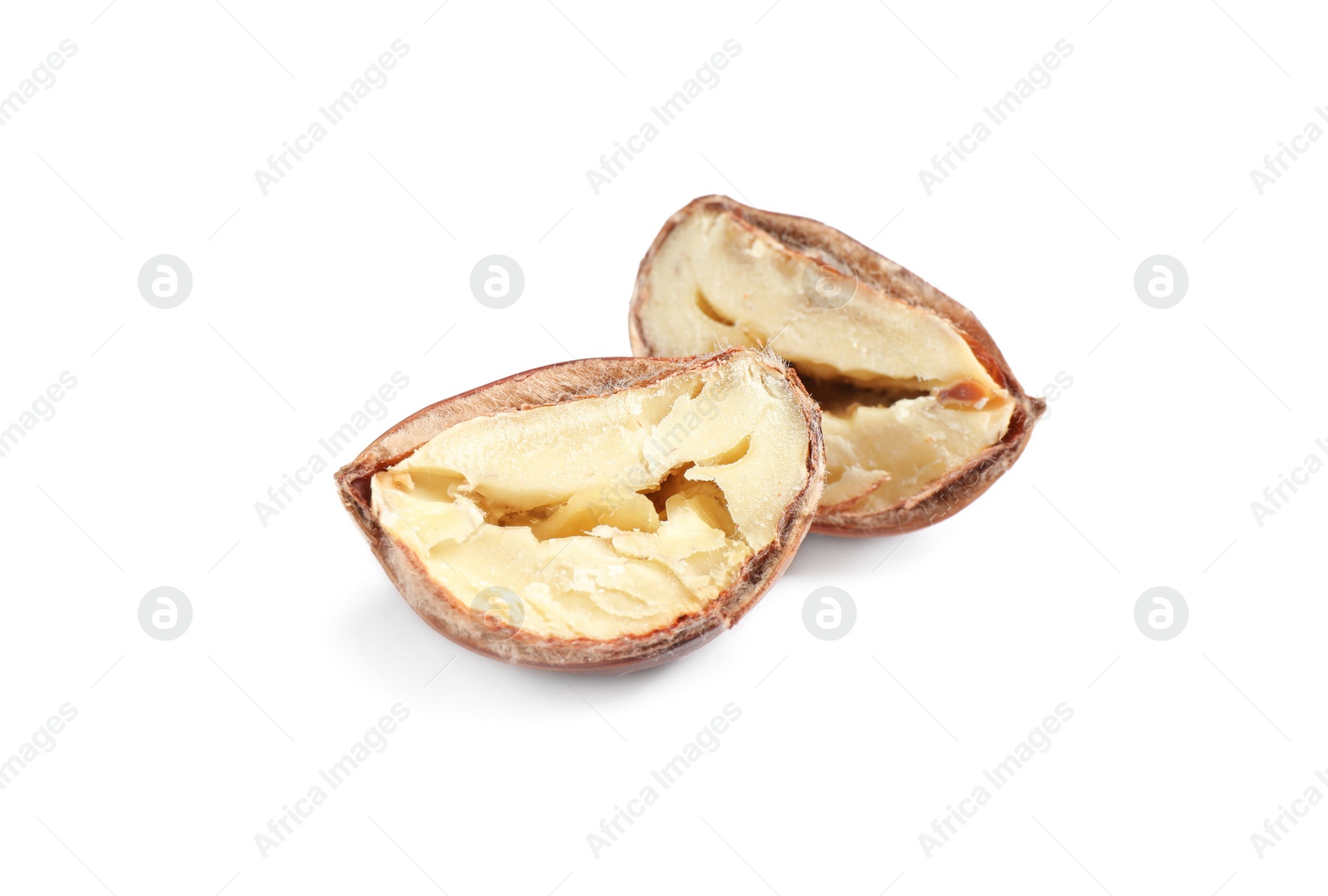 Photo of Delicious sweet roasted edible chestnuts isolated on white