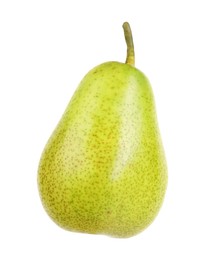 Photo of One tasty ripe pear on white background