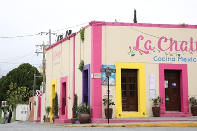 Photo of San Pedro Garza Garcia, Mexico – February 8, 2023: Entrance of La Chalupa cafe outdoors