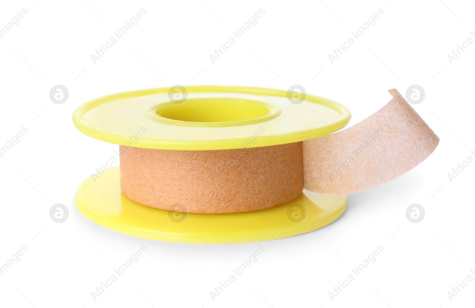 Medical sticking plaster roll isolated on white Photo of Medical sticking plaster roll isolated on white