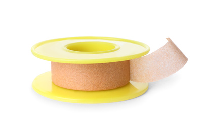 Photo of Medical sticking plaster roll isolated on white