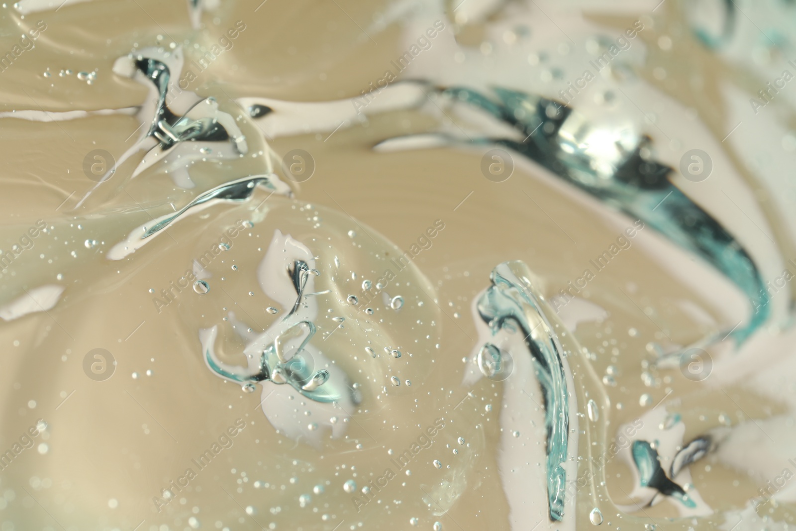 Photo of Transparent cleansing gel as background, closeup. Cosmetic product