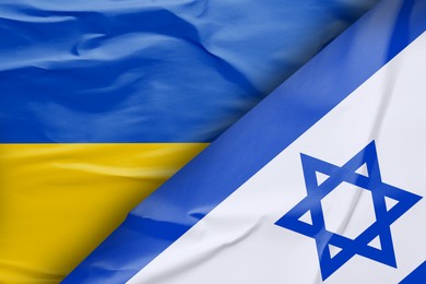 Image of International relations. National flags of Ukraine and Israel