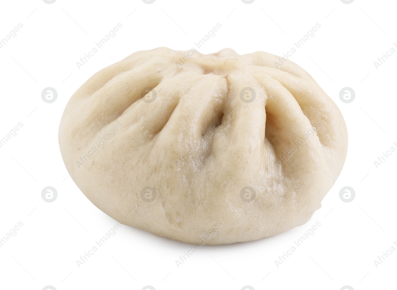 Photo of Delicious bao bun (baozi) isolated on white