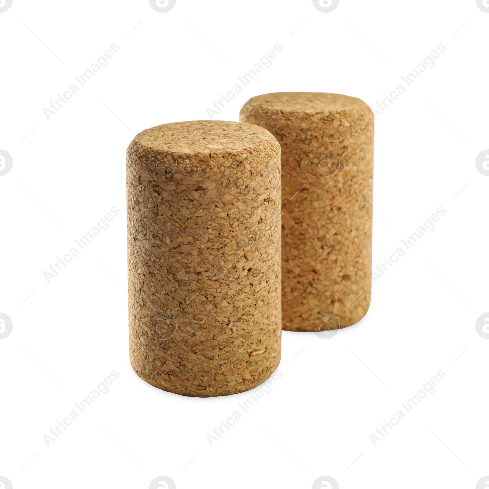 Photo of Wine corks on white background. Bottle cap