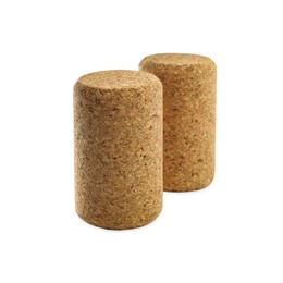 Wine corks on white background. Bottle cap