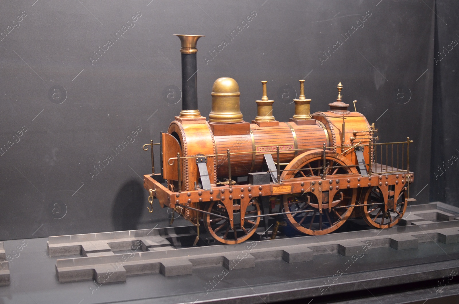 Photo of Utrecht, Netherlands - July 23, 2022: Model of old train on display in Spoorwegmuseum