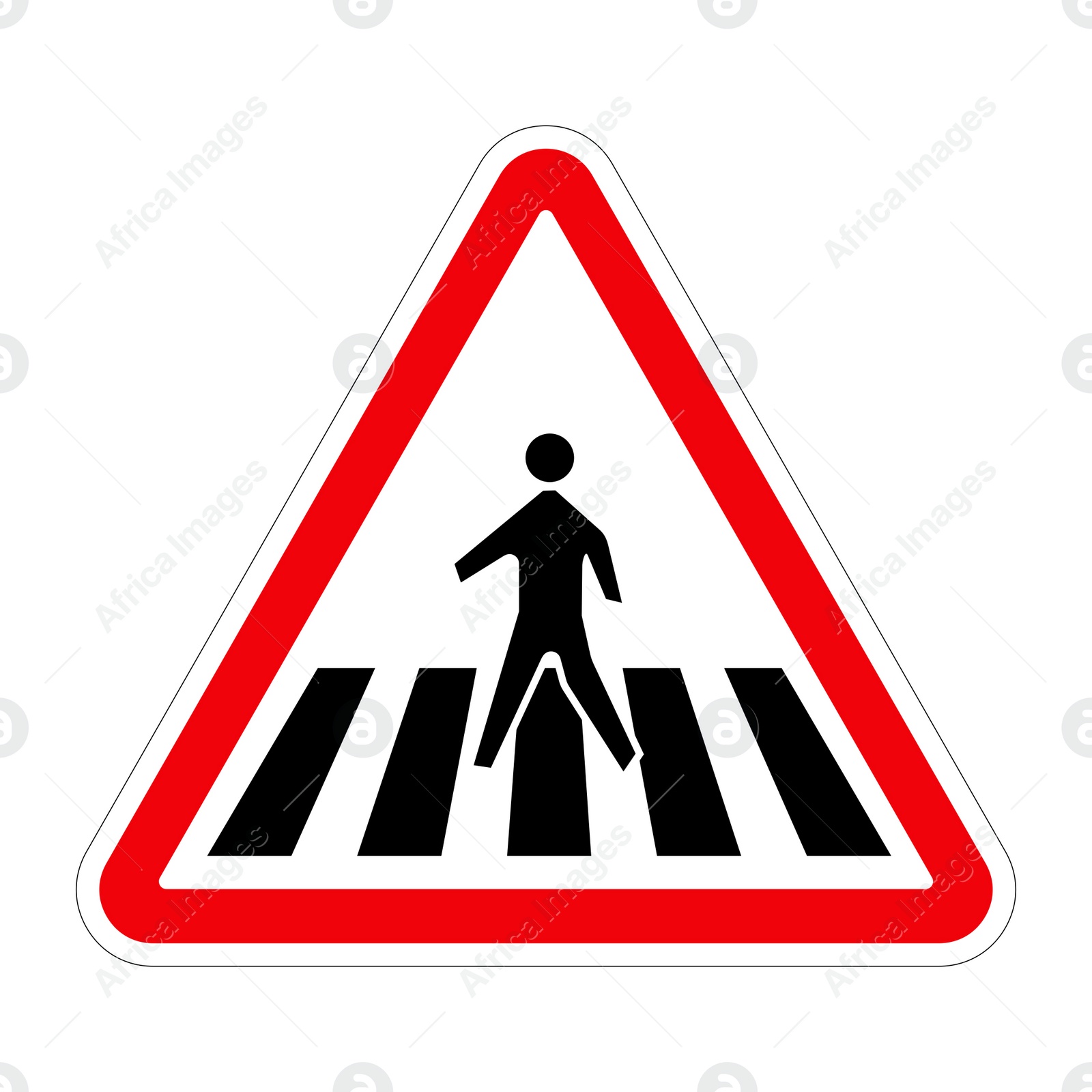 Illustration of Traffic sign ZEBRA CROSSING on white background, illustration