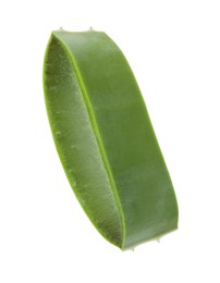 Photo of Green aloe vera slice isolated on white