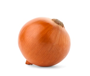 Photo of Fresh ripe onion on white background