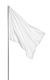 Photo of Blank flag isolated on white. Mockup for design