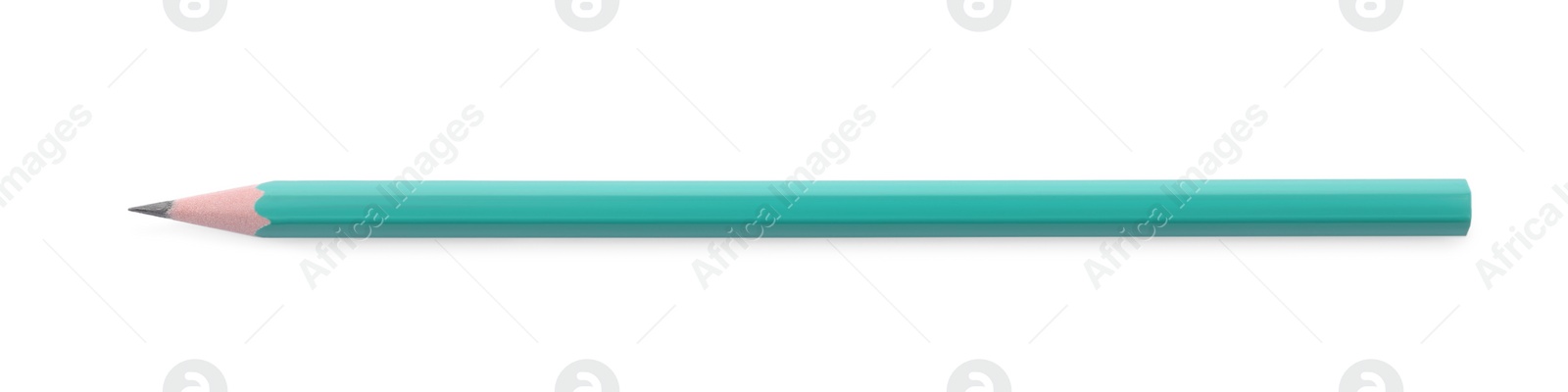 Photo of One sharp graphite pencil isolated on white