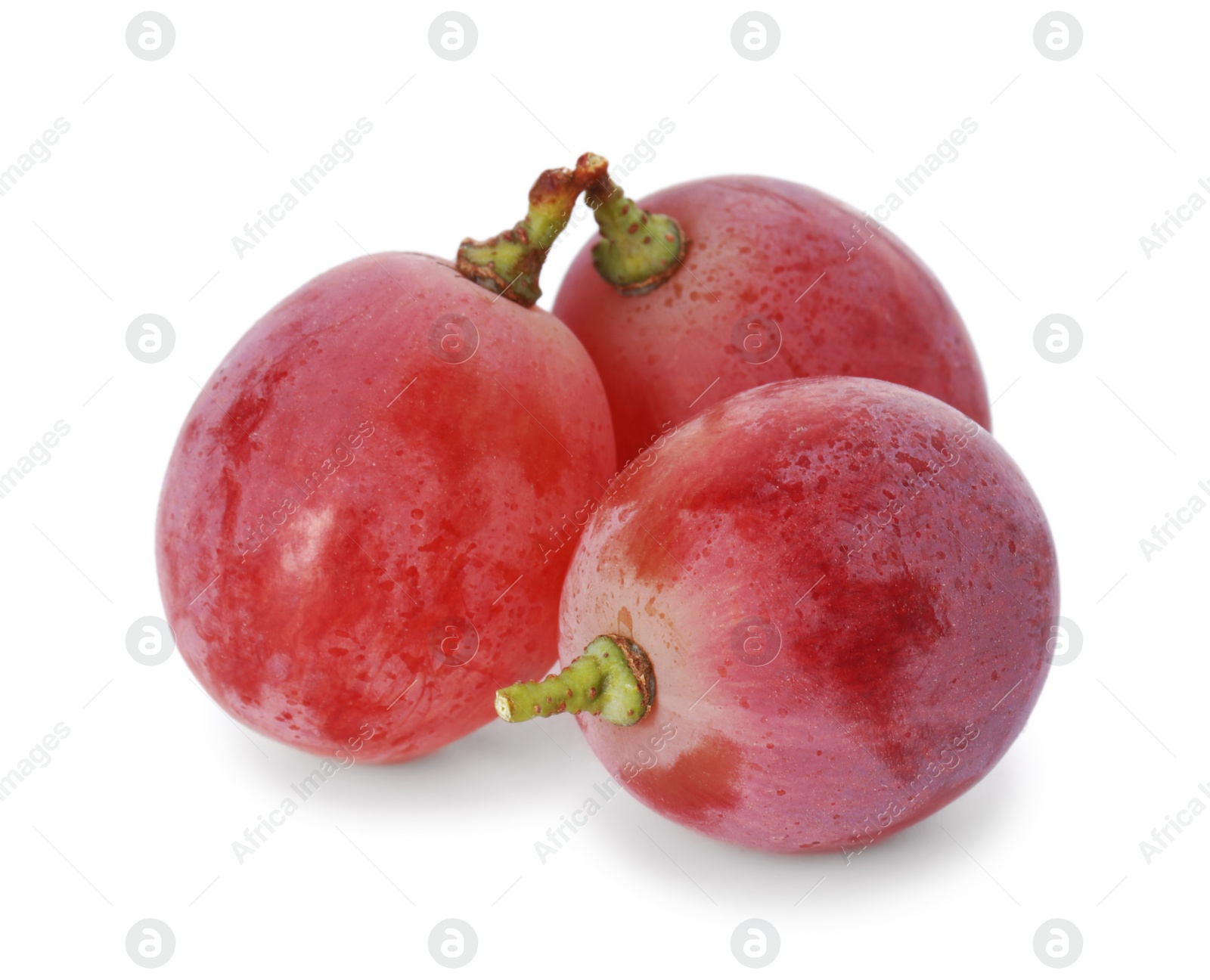 Photo of Tasty ripe red grapes isolated on white