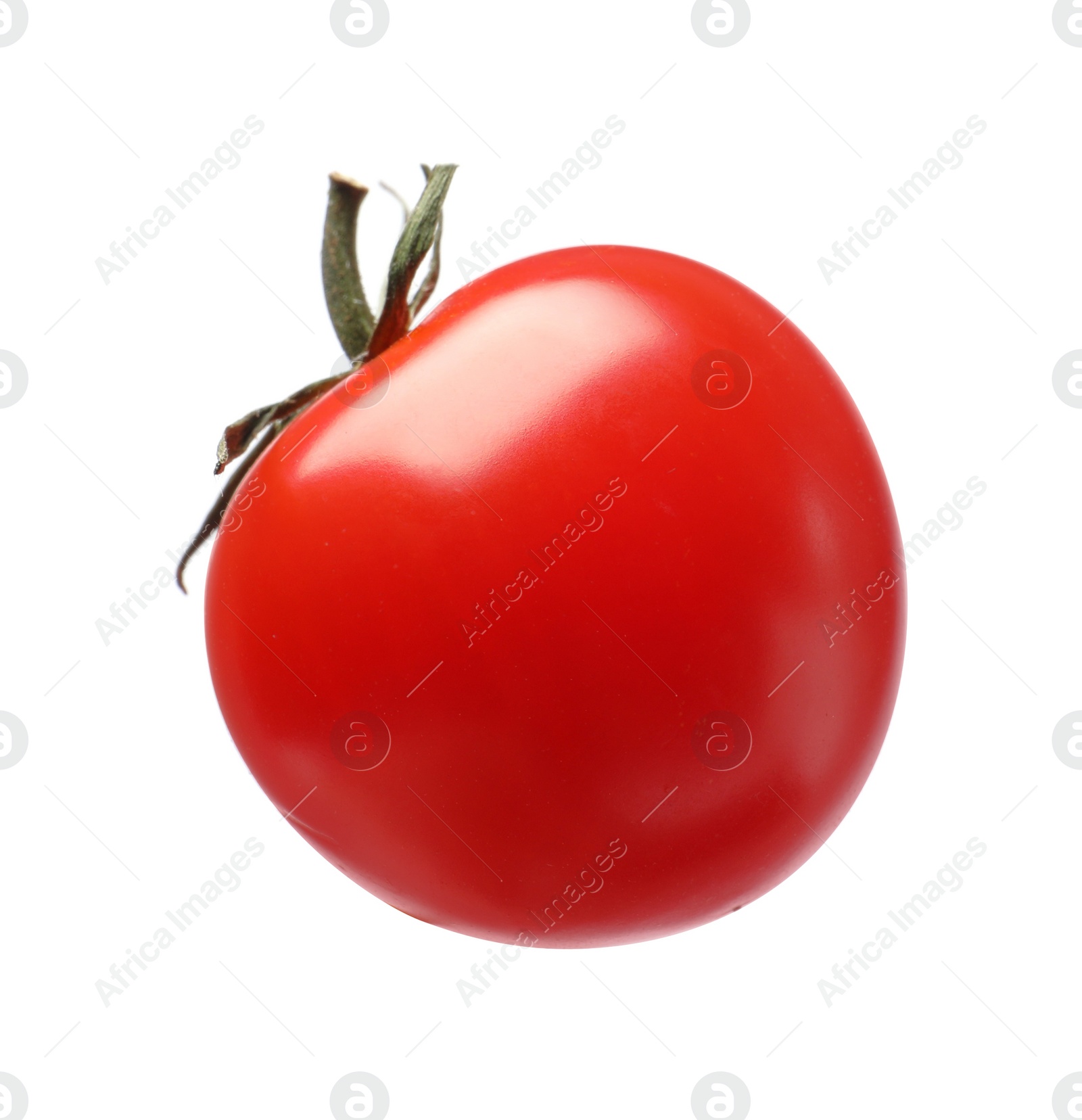 Photo of One fresh ripe tomato isolated on white