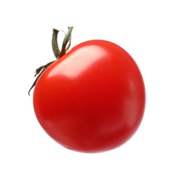 One fresh ripe tomato isolated on white
