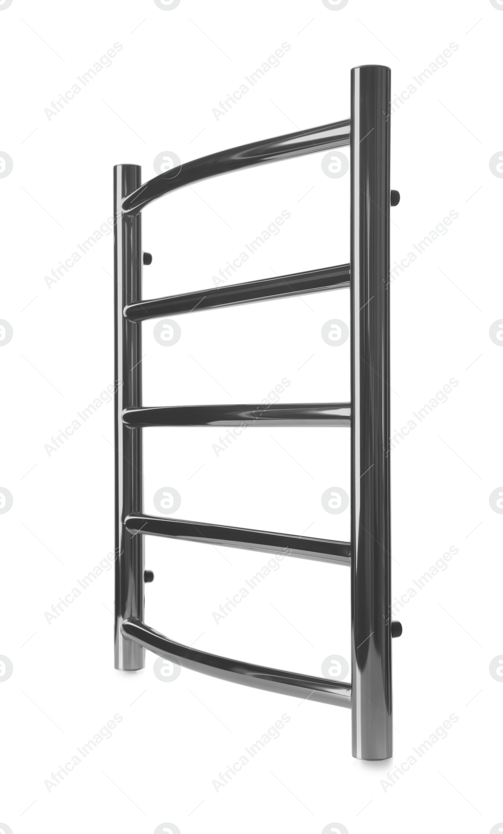 Photo of Modern heated towel rail isolated on white