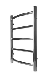 Modern heated towel rail isolated on white