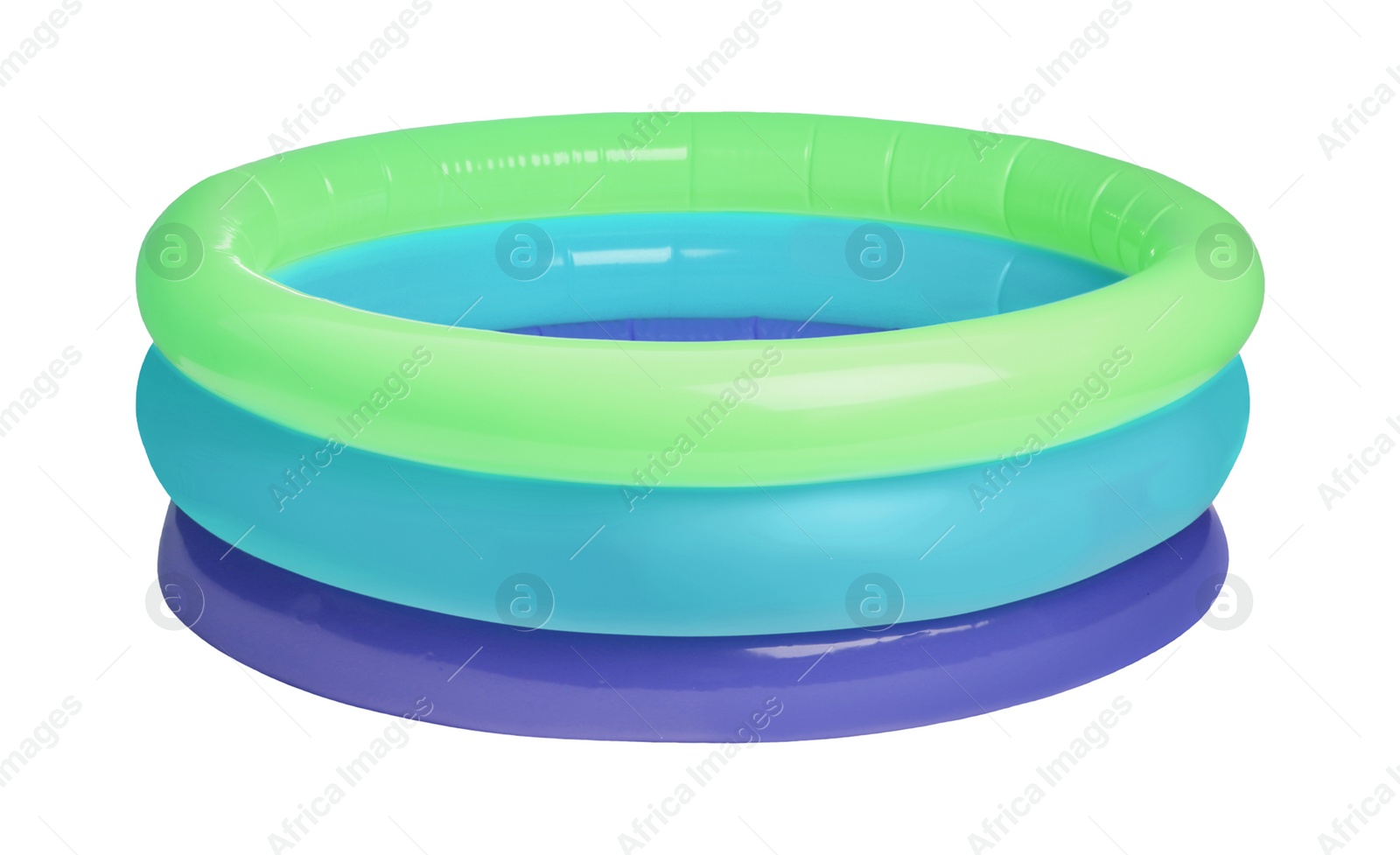 Image of Colorful inflatable rubber pool on white background