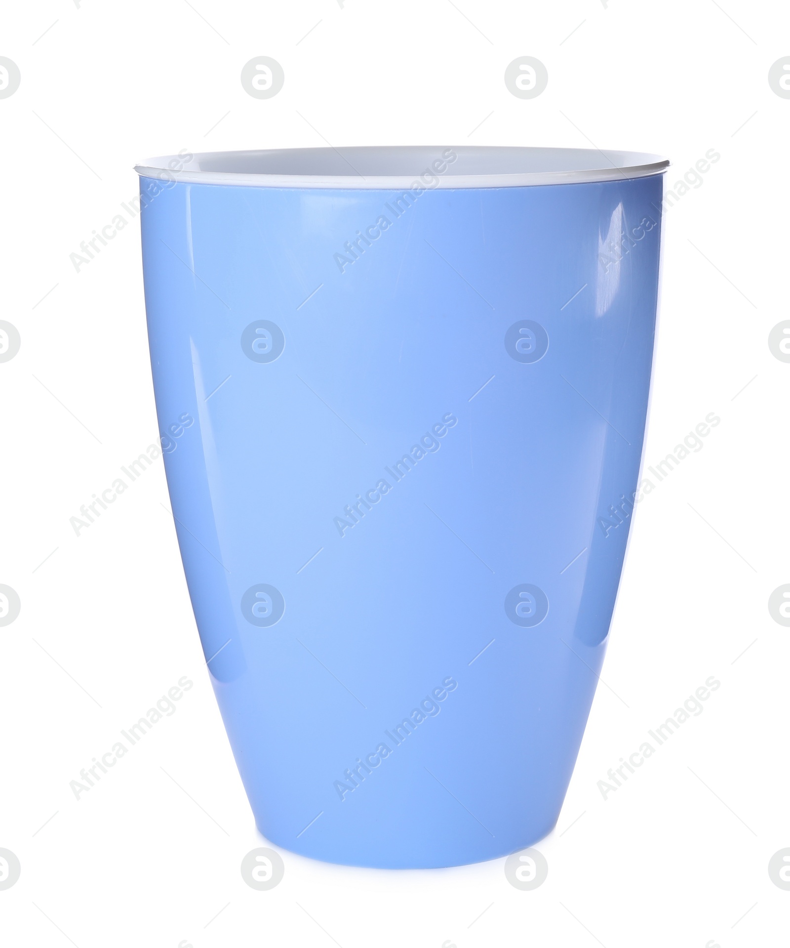 Photo of Blue empty flower pot isolated on white