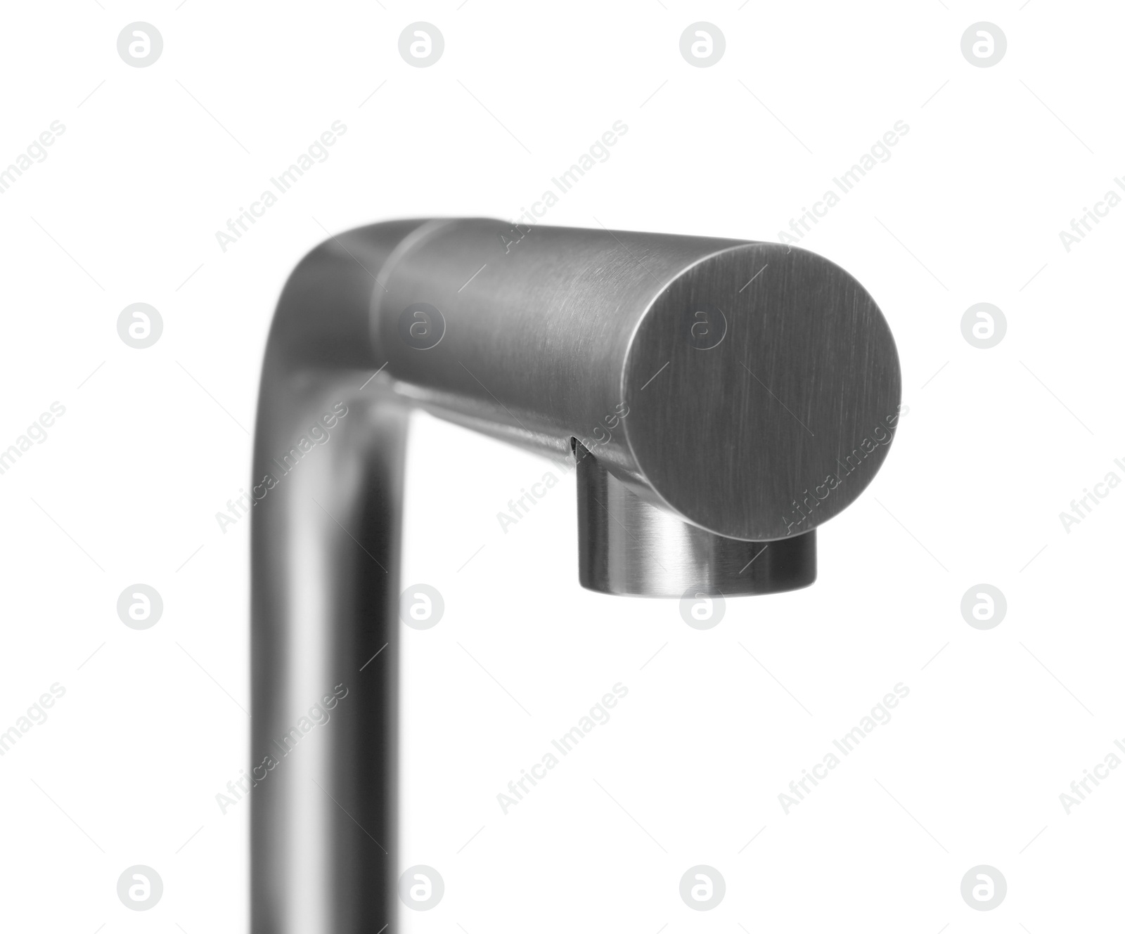 Photo of Modern water tap isolated on white, closeup