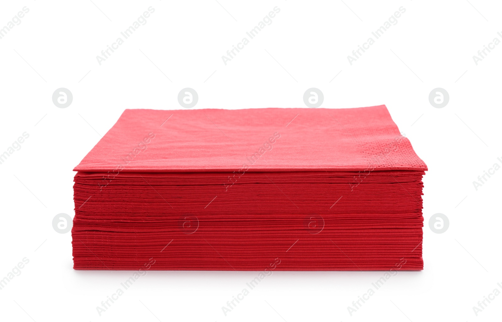 Photo of Stack of clean paper napkins on white background