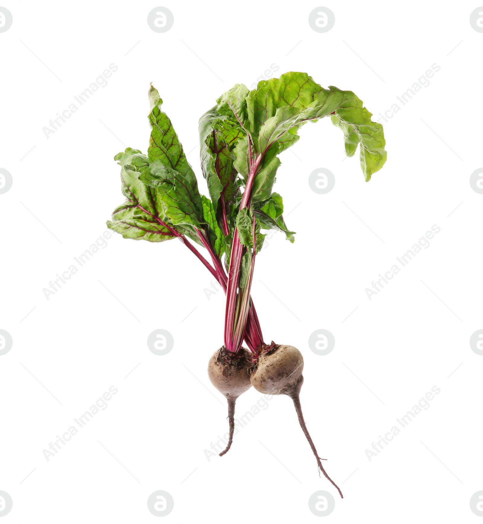 Photo of Fresh beets with leaves on white background