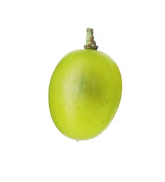 One ripe green grape isolated on white