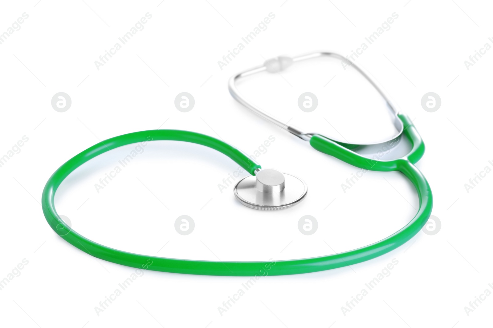 Photo of Stethoscope on white background. Professional medical device