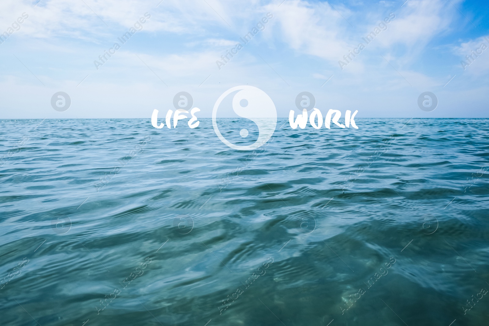 Image of Beautiful  seascape on sunny day. Concept of balance between work and life