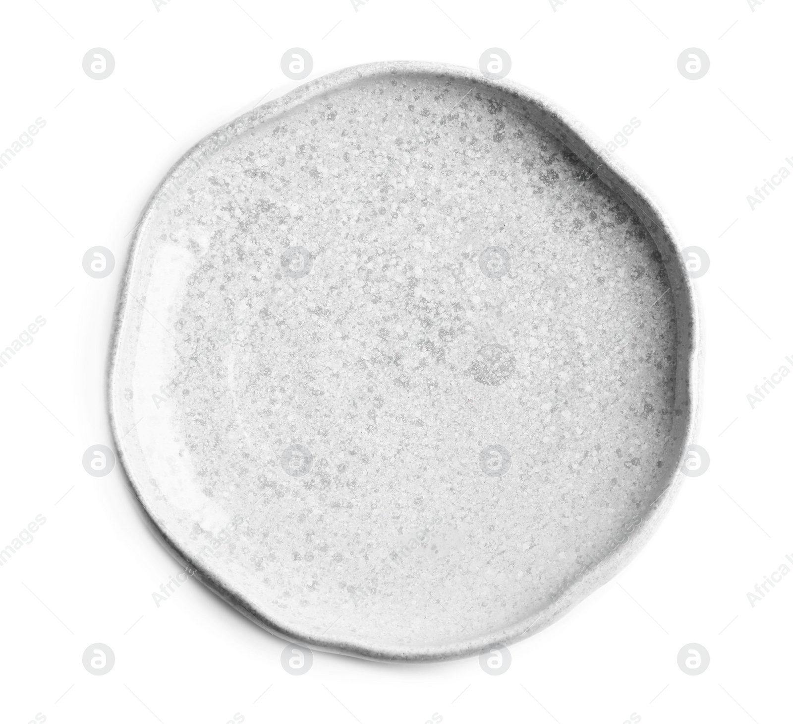 Photo of Ceramic plate isolated on white, top view