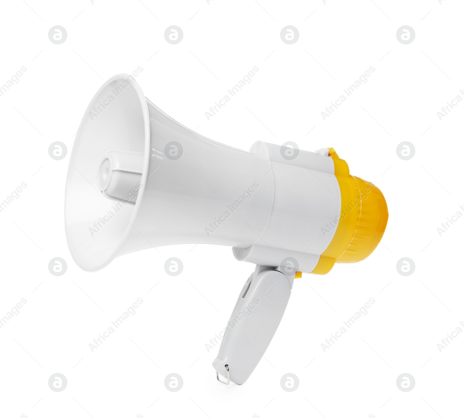 Photo of Electronic megaphone on white background