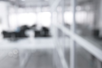 Image of Office interior. Blurred view of comfortable workspace