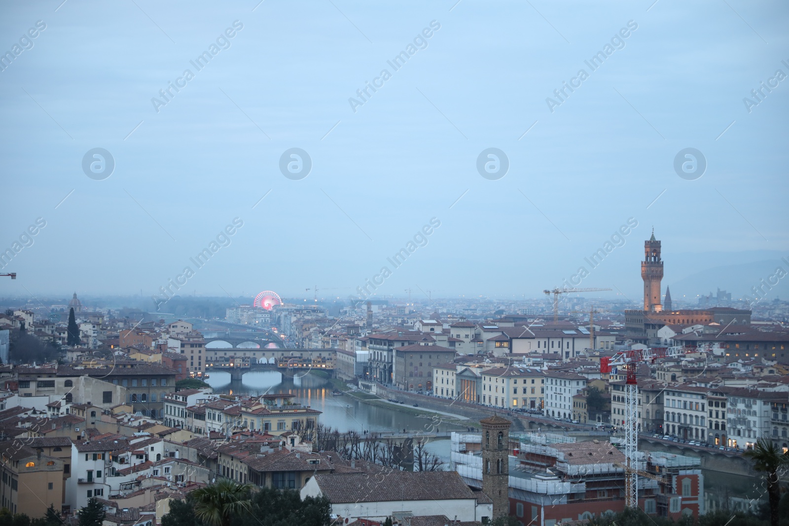 Photo of Florence, Italy - February 8, 2024: Picturesque view of city with beautiful buildings under sky