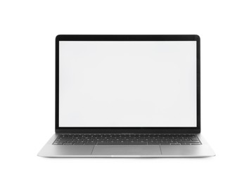 Laptop with blank screen isolated on white