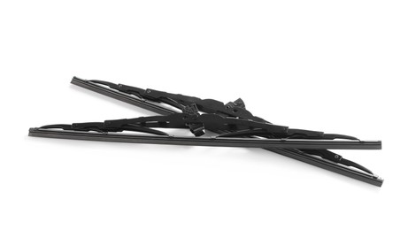 Photo of Pair of car windshield wipers on white background