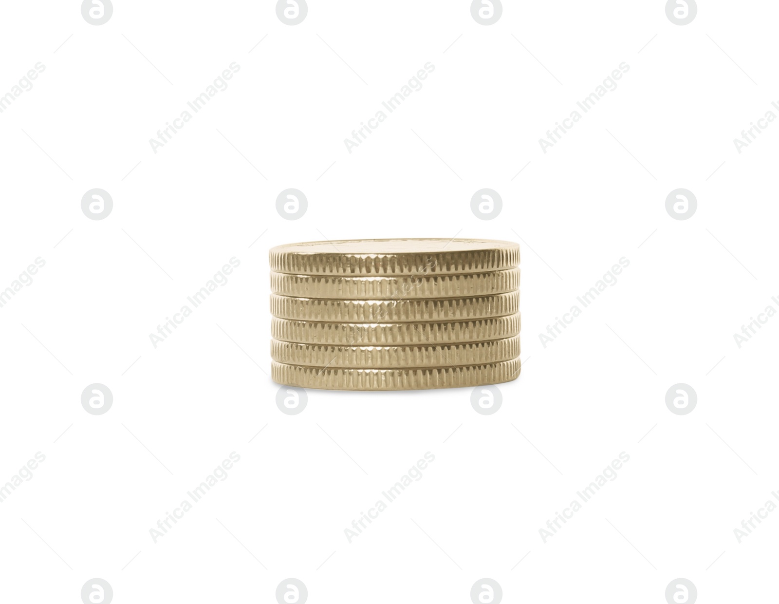 Photo of Stack of coins on white background. Investment concept