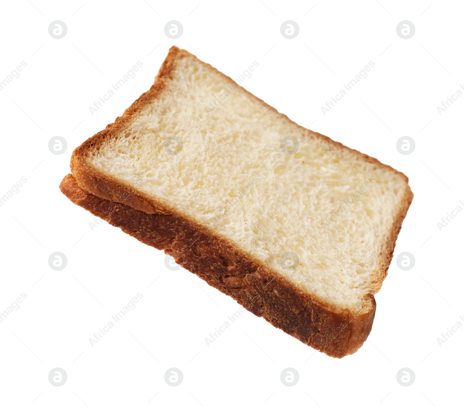 Photo of One piece of fresh toast bread isolated on white