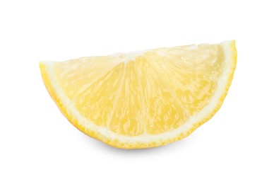 Lemon wedge isolated on white. Citrus fruit