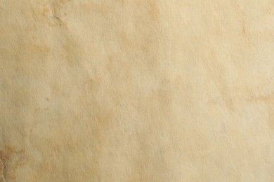 Photo of Texture of old paper as background, top view