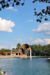 Photo of Monterrey, Mexico - September 11, 2022: Fuente de Crisol (Melting Pot Fountain) in Parque Fundidora
