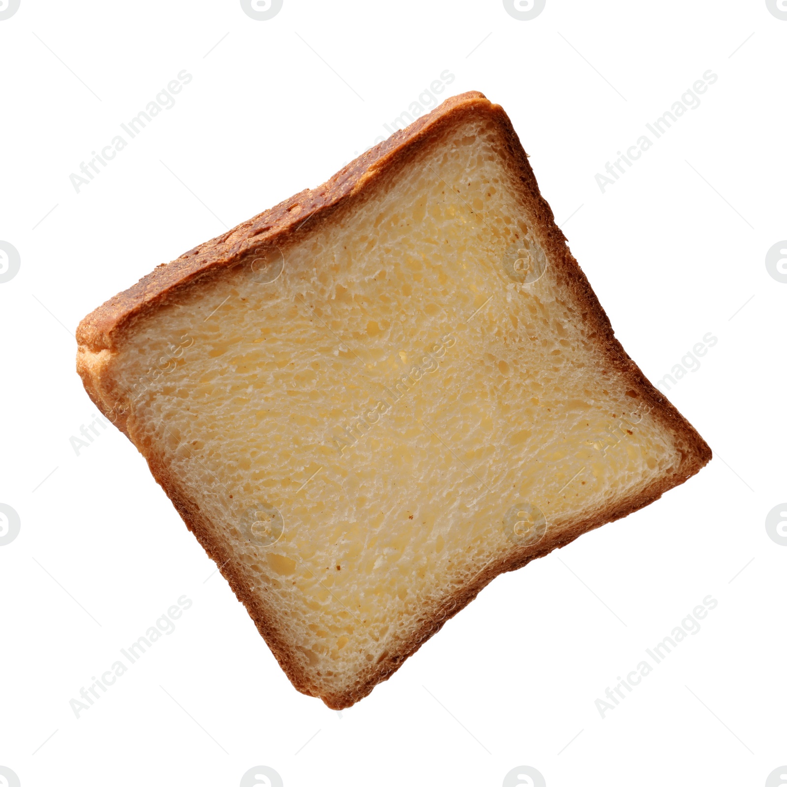 Photo of One piece of fresh toast bread isolated on white