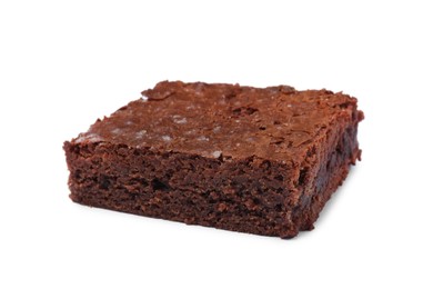 Delicious chocolate brownie on white background. Tasty dessert