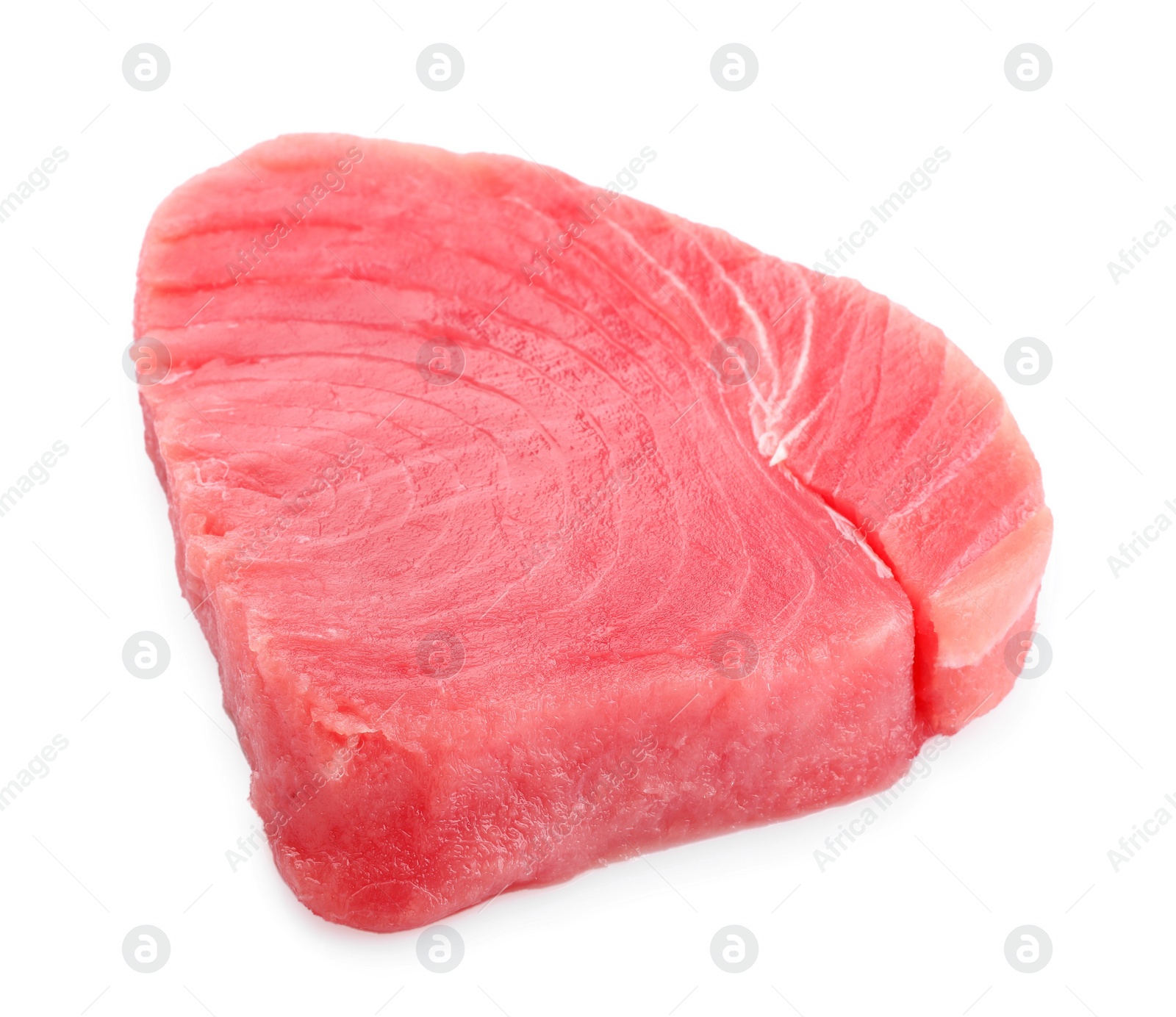 Photo of Fresh raw tuna fillet isolated on white