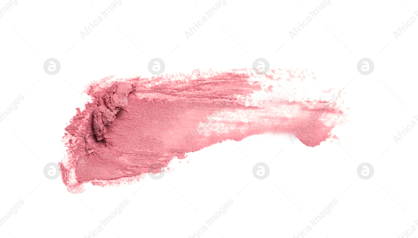 Photo of Smear of beautiful lipstick on white background, top view