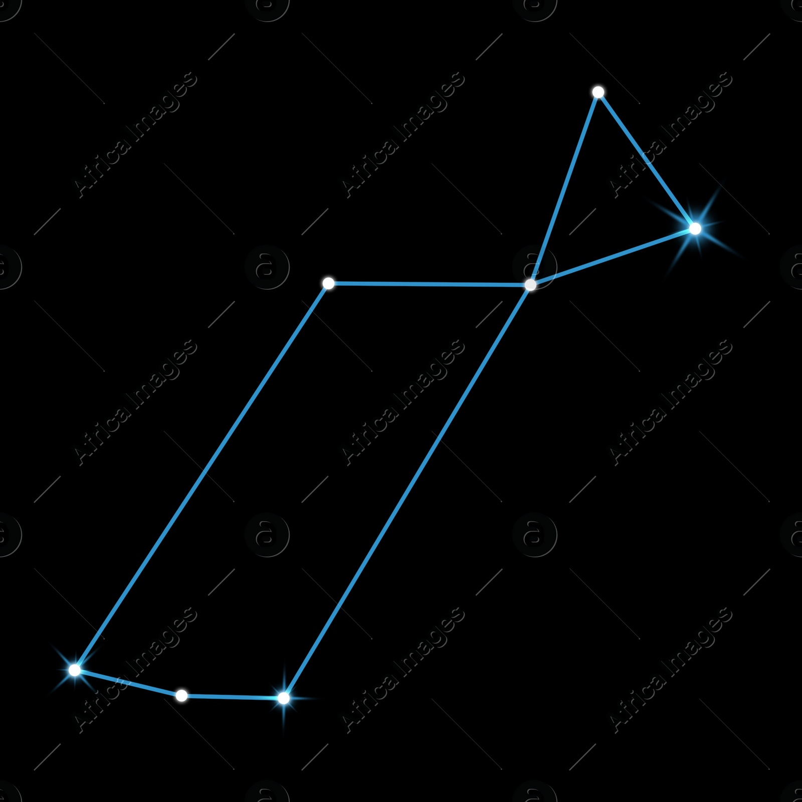 Image of Lyra constellation. Stick figure pattern on black background