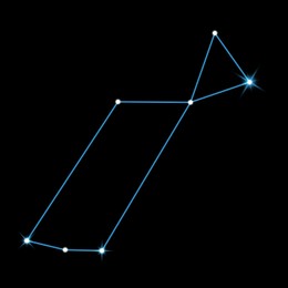 Lyra constellation. Stick figure pattern on black background